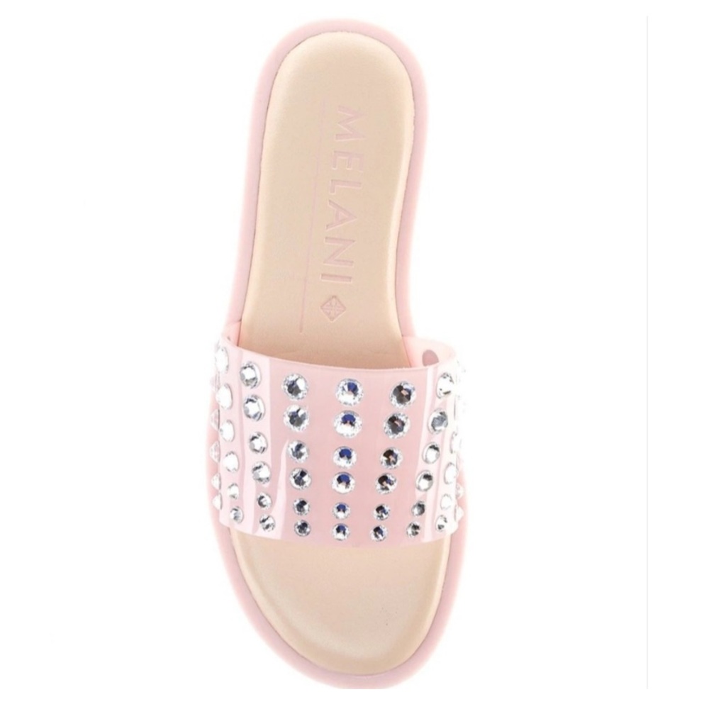 Antonio Melani Gildie Hotfix Embellished Vinyl Slide Sandals